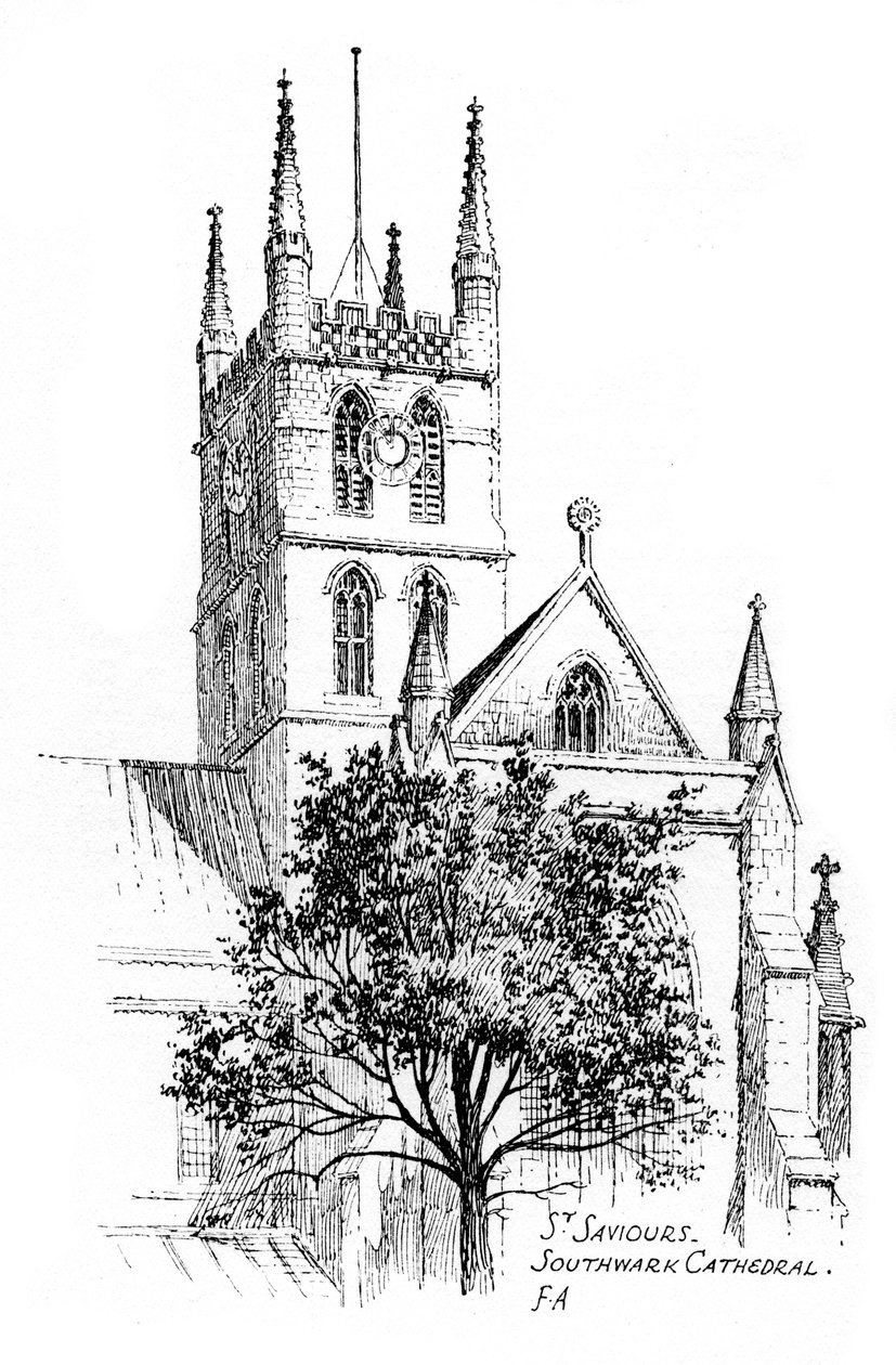 Southwark Cathedral, London, 1912 af Frederick Adcock