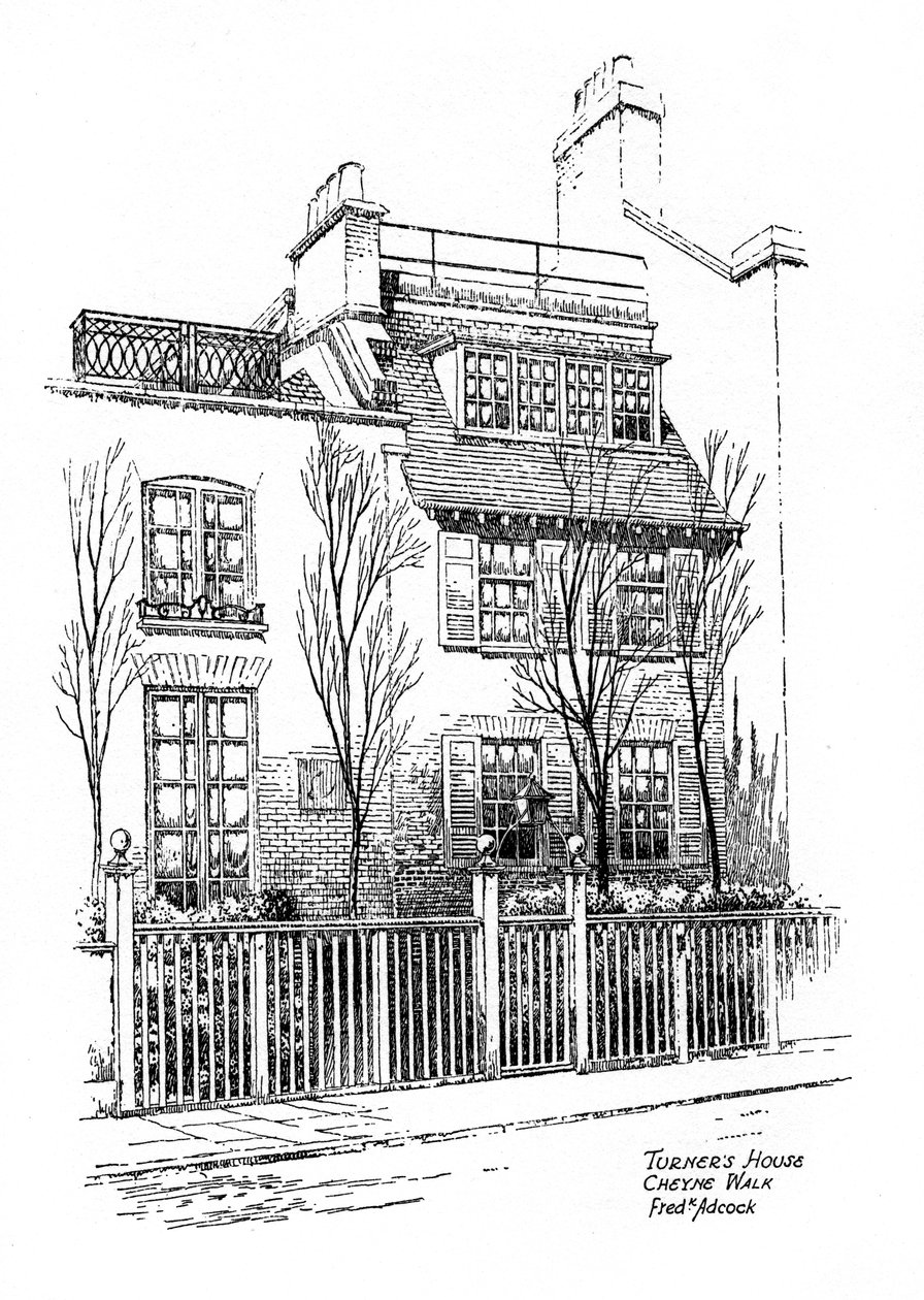 Turners hus, Cheyne Walk, Chelsea, London, 1912 af Frederick Adcock