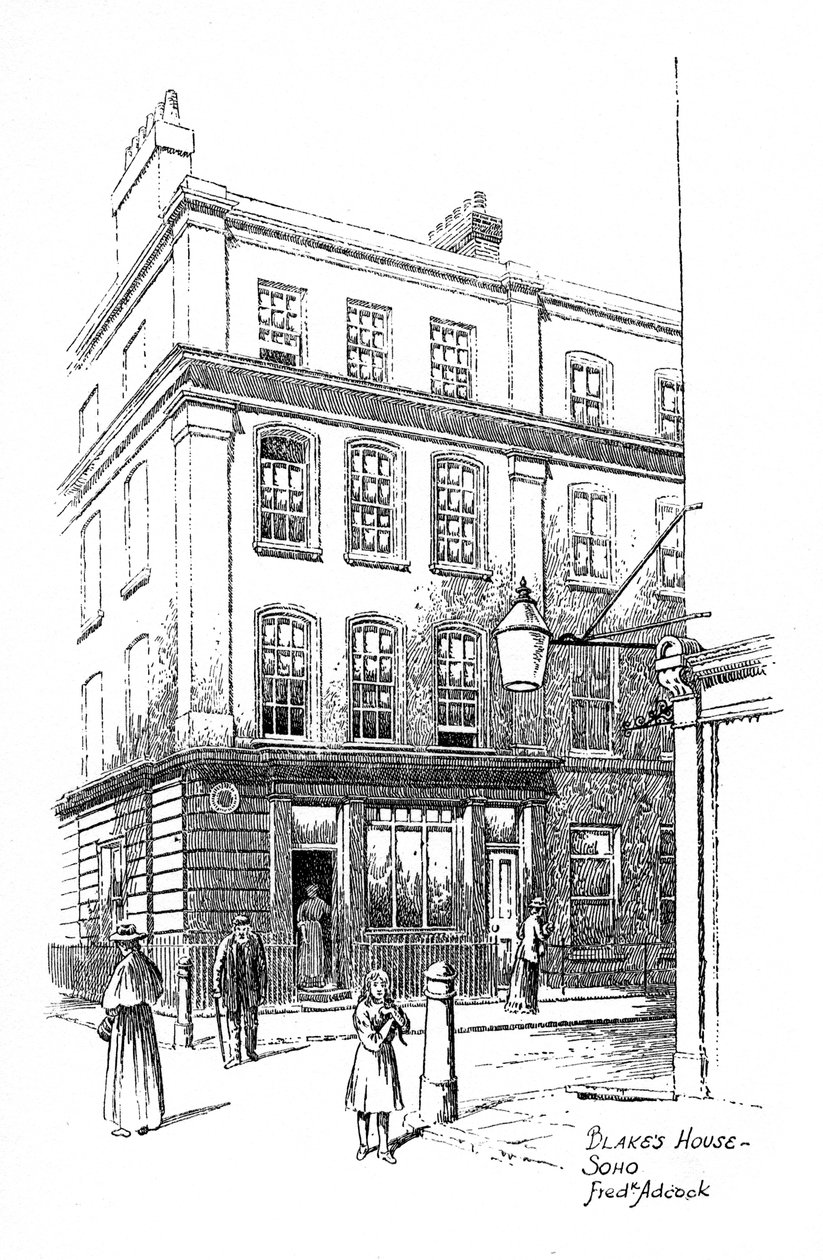 William Blakes hus, Soho, London, 1912 af Frederick Adcock