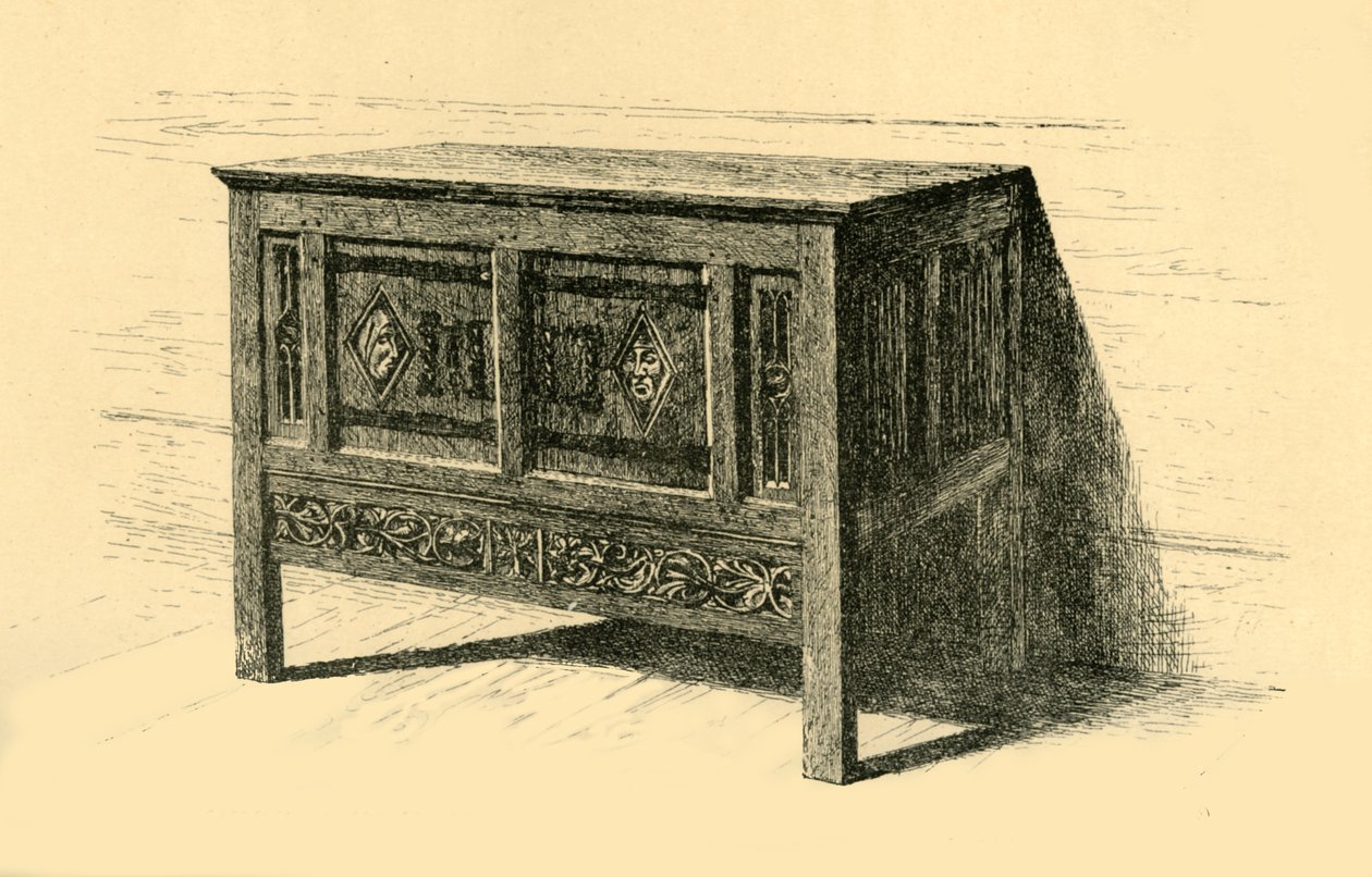 Egetræskiste, 1460-1480, 1881. af Frederick Albert Slocombe