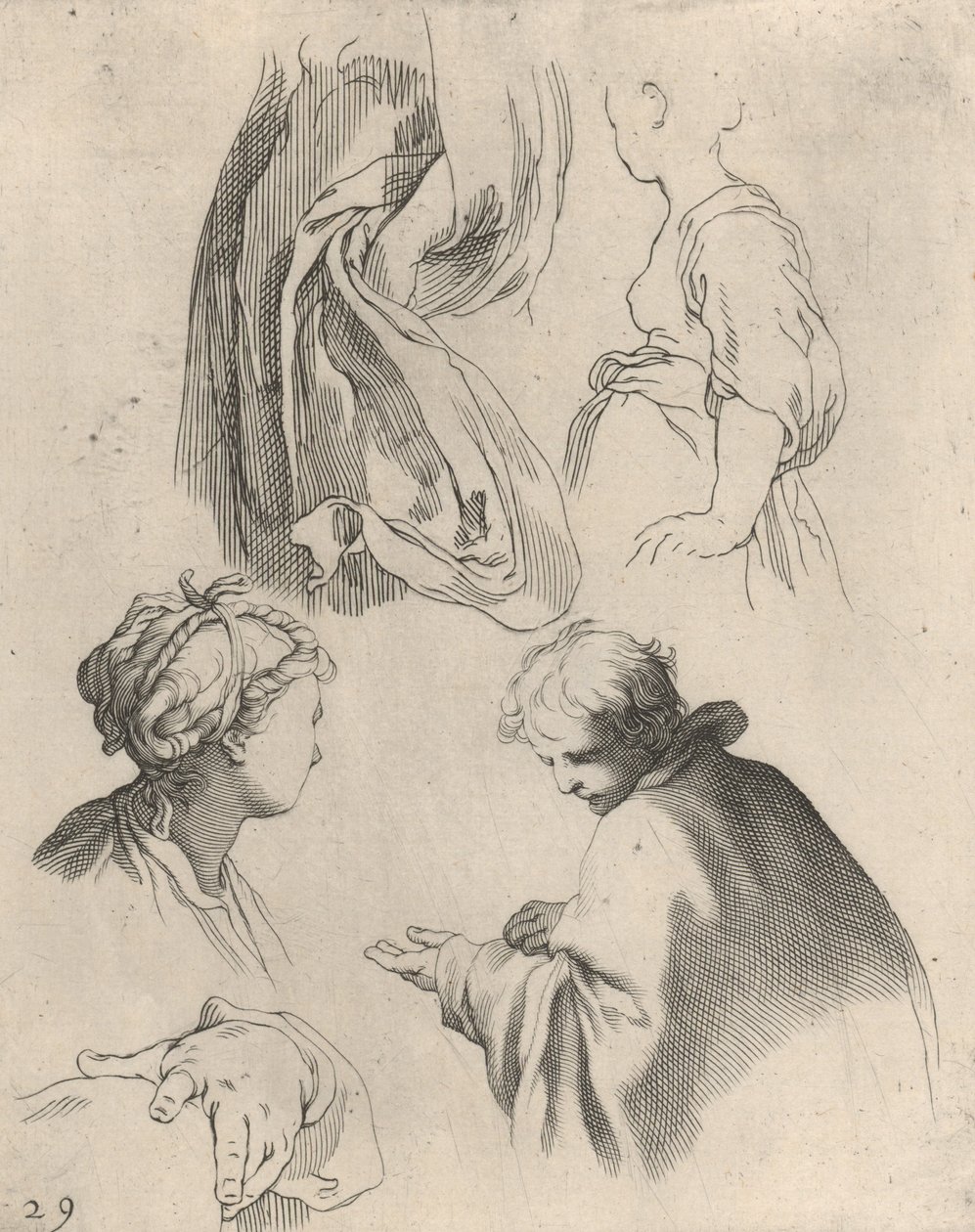 Figurstudier, fra Tegnebog, 1650-56. af Frederick Bloemaert