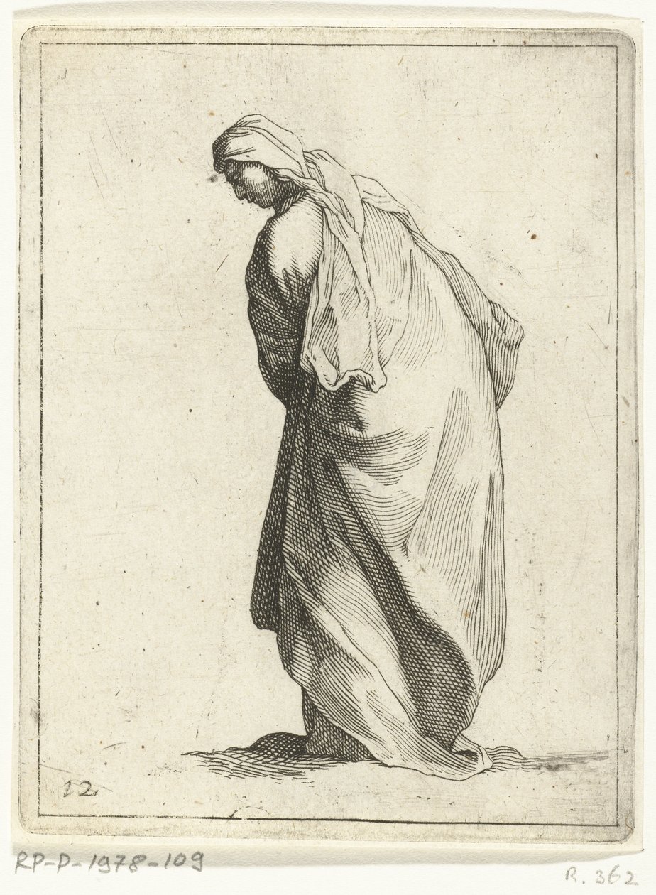 løbende kvinde 15 små figurer (serietitel) af Frederick Bloemaert