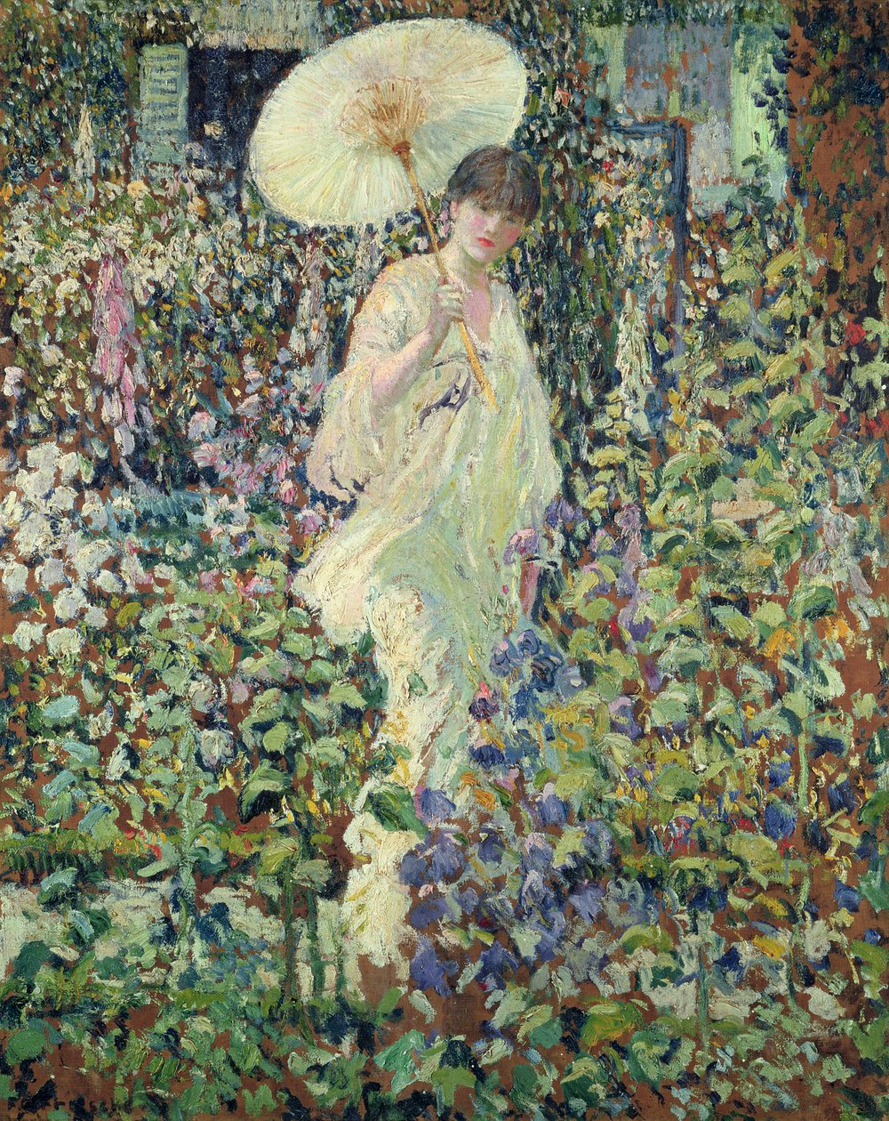 Sol og vind (olie på lærred) af Frederick Carl Frieseke