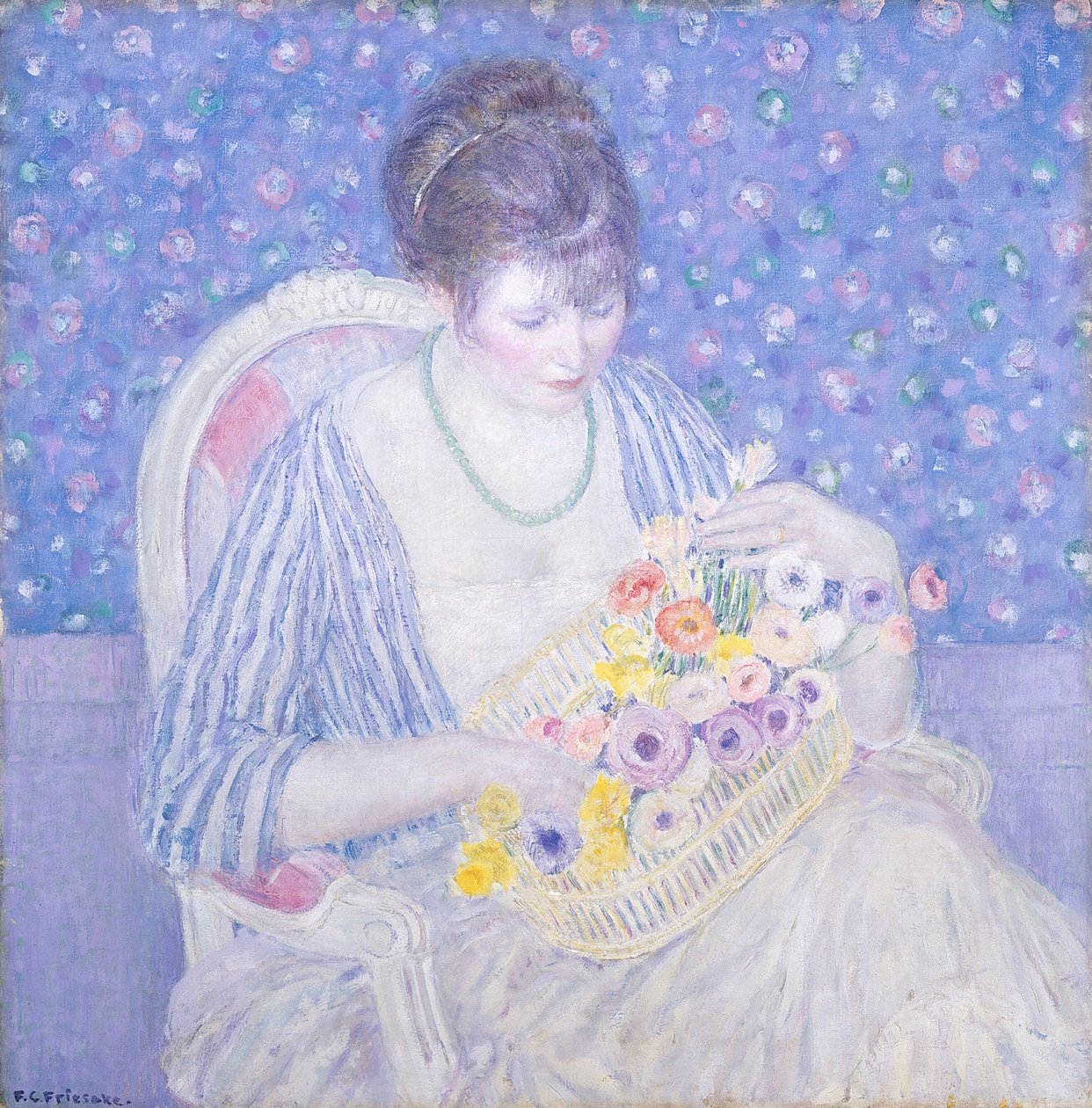 Blomsterkurven, ca. 19131917. af Frederick Carl Frieseke