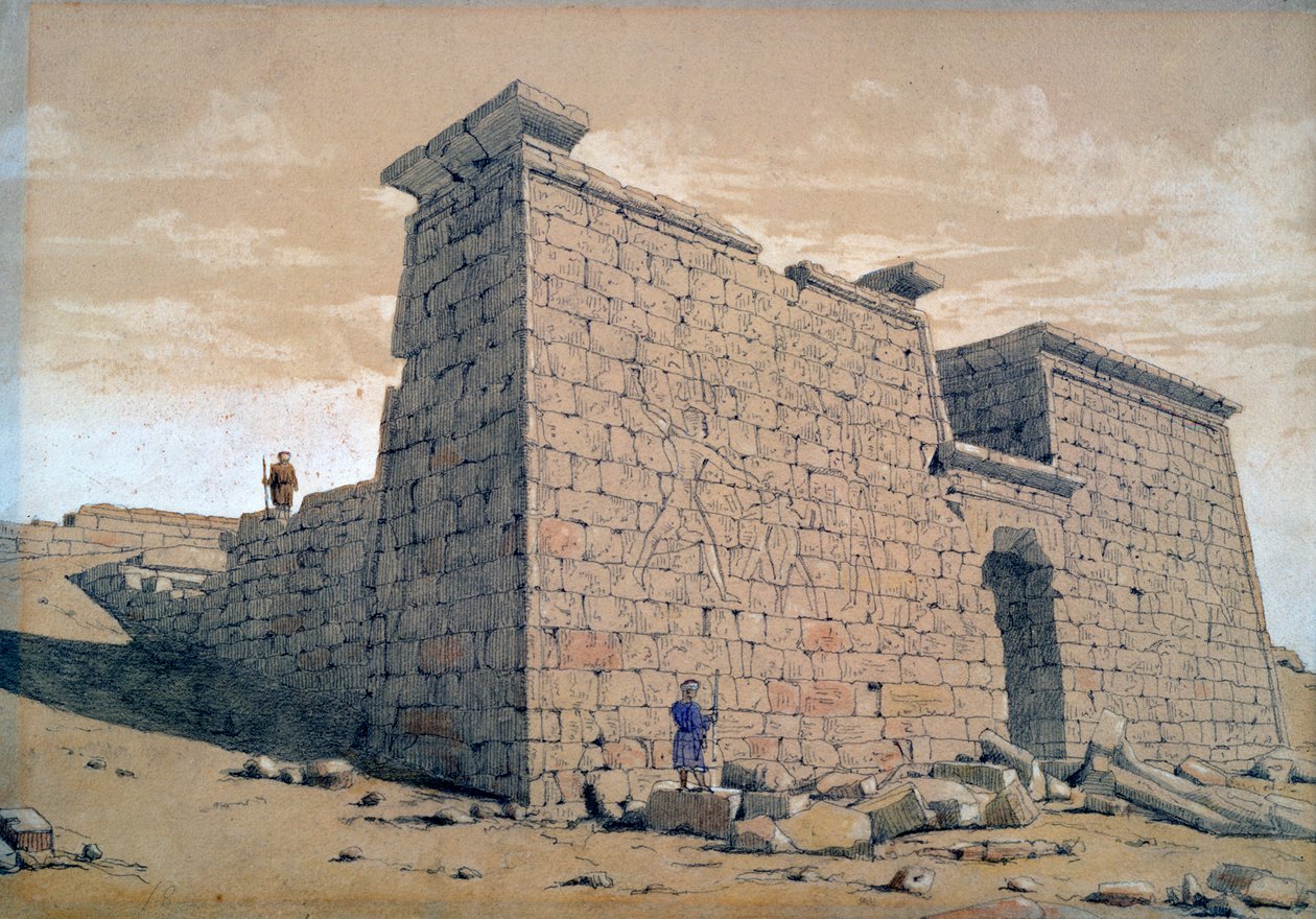 Templet, Nubia, Egypten, 1824 af Frederick Catherwood