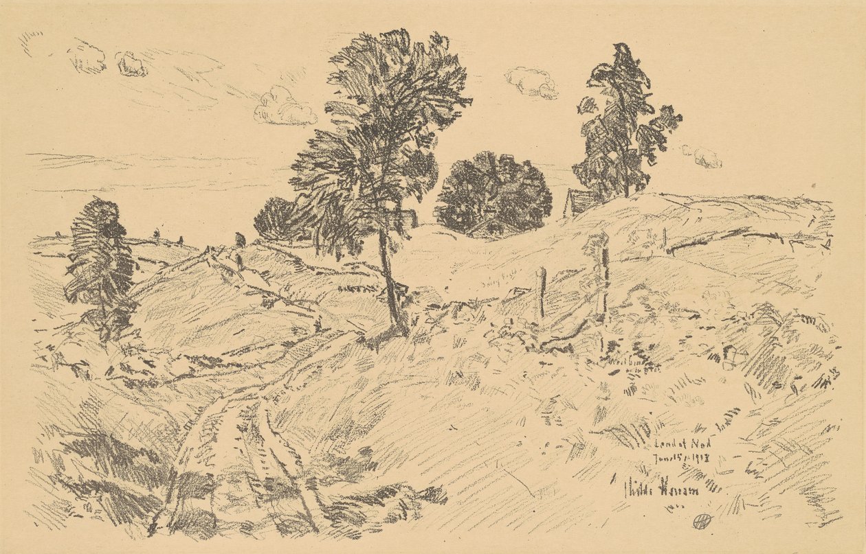 Landskab, Land of Nod, 1918. af Frederick Childe Hassam