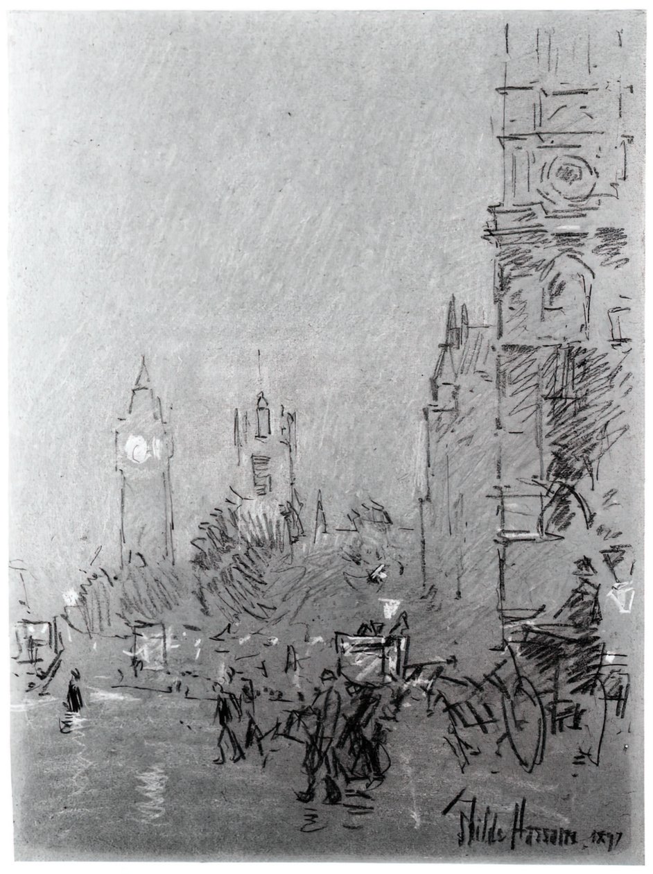 London, aften, 1897. af Frederick Childe Hassam