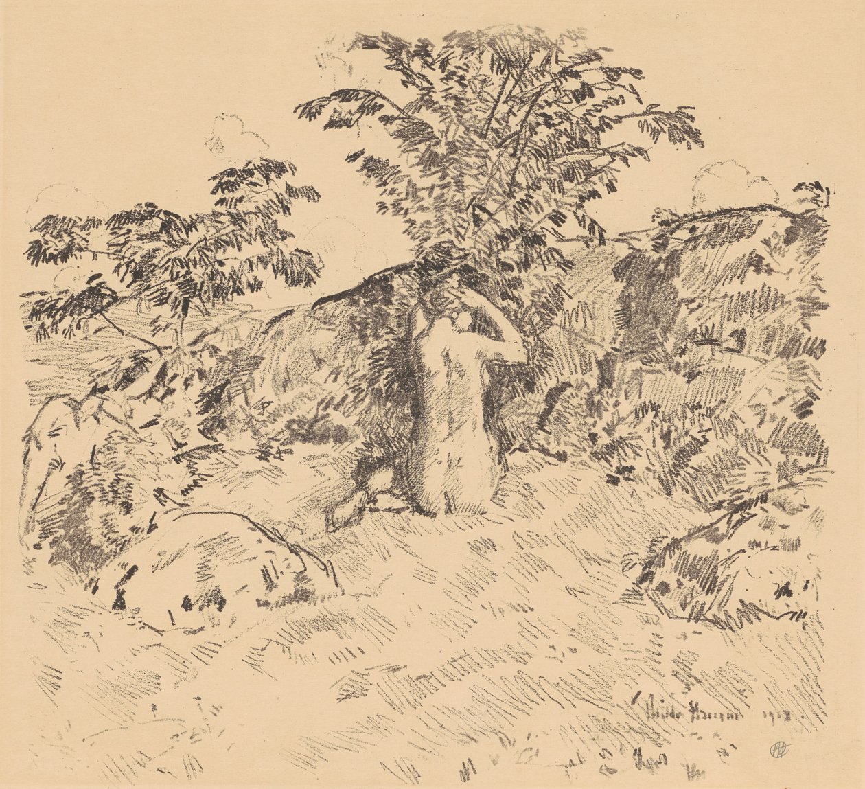 Det vilde kirsebærtræ, 1918. af Frederick Childe Hassam
