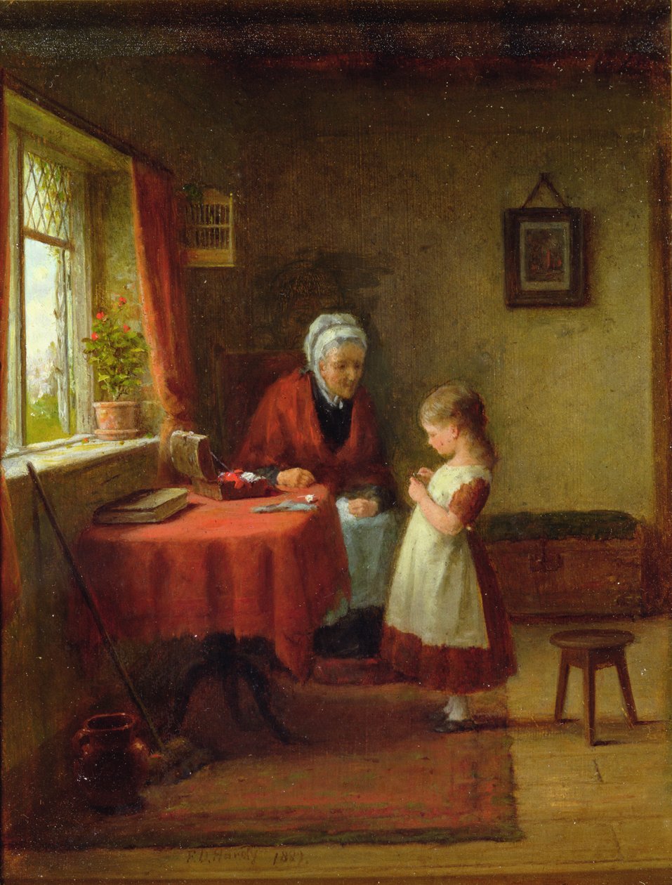 Den første sylektion af Frederick Daniel Hardy