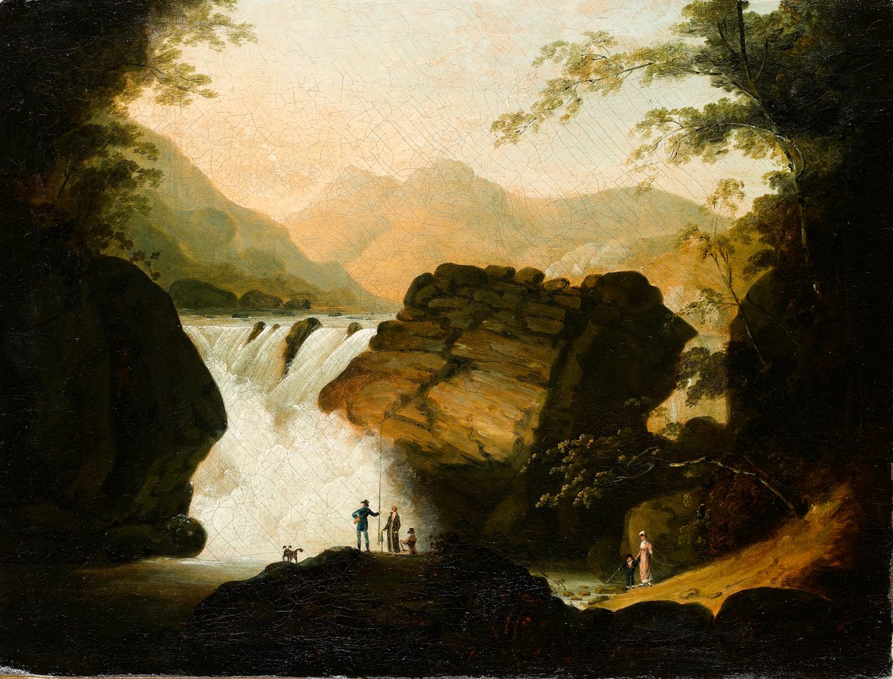 Ved vandfaldet, 1805 af Frederick F. Fielding