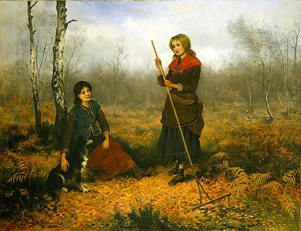 Samler blade (olie på lærred) af Frederick Gerald Kinnaird