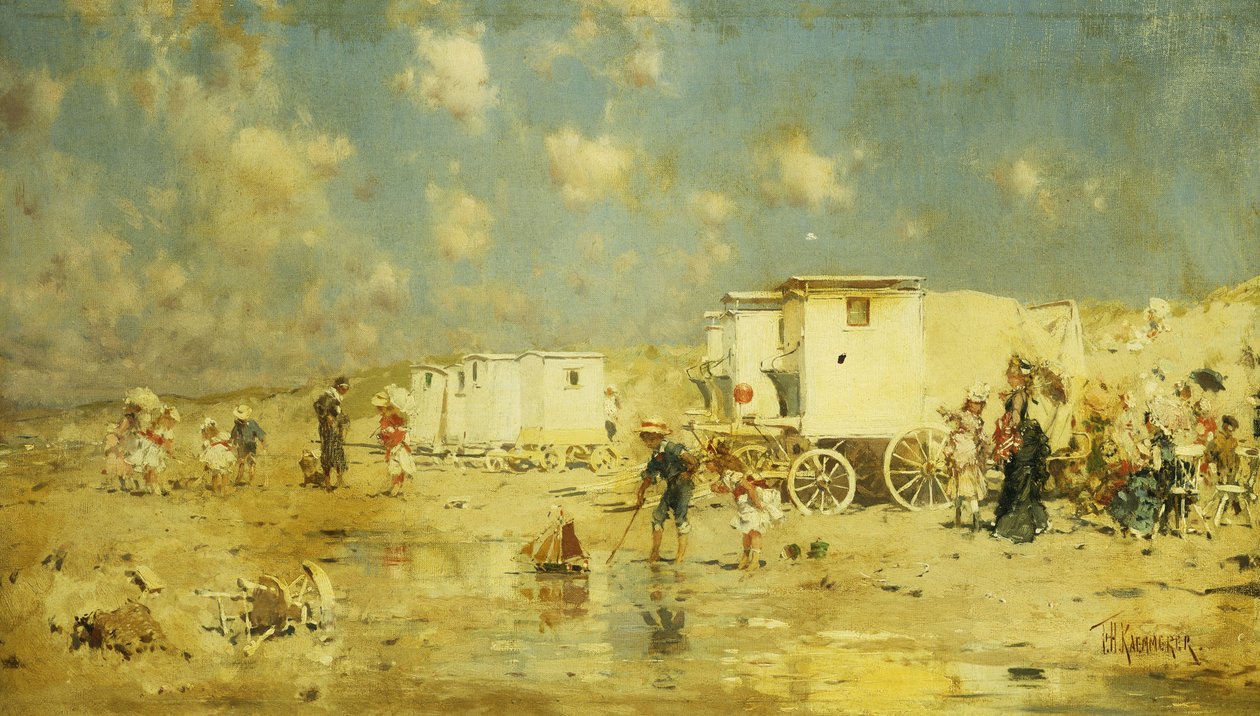 Stranden ved Scheveningen, Holland, af Frederick Hendrick Kaemmerer