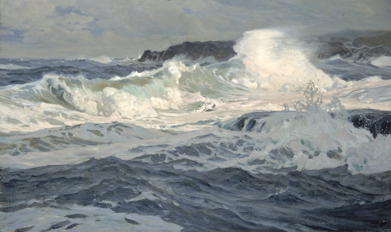 Southwesterly Gale, St. Ives, 1907. af Frederick Judd Waugh
