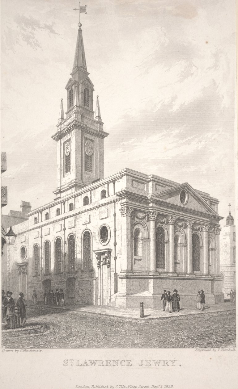 St. Lawrence Jewry, gravering af T. Turnbull af Frederick Mackenzie
