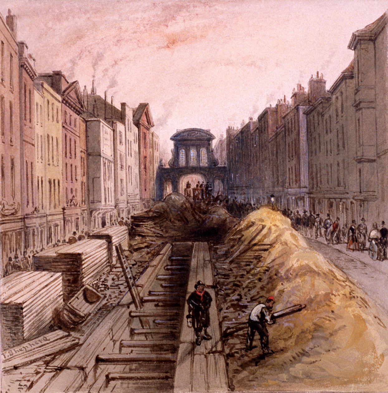 Fleet Street, London, 1845 af Frederick Napoleon Shepherd