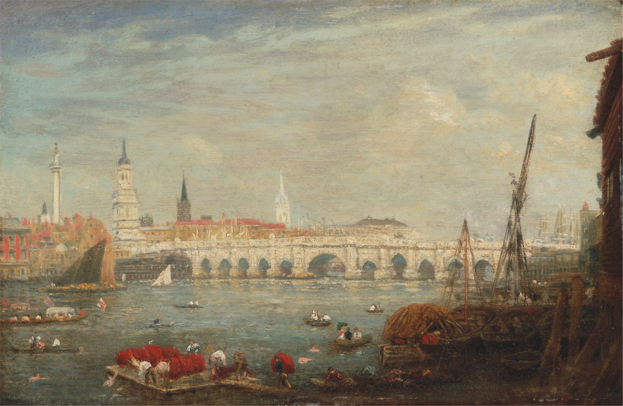 Monumentet og London Bridge af Frederick Nash