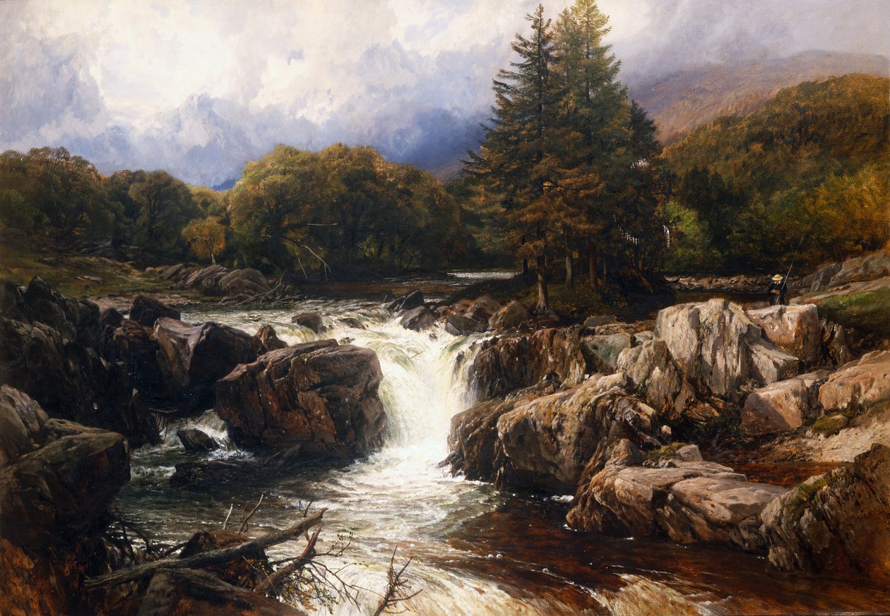 Walisisk flodlandskab af Frederick William Hulme
