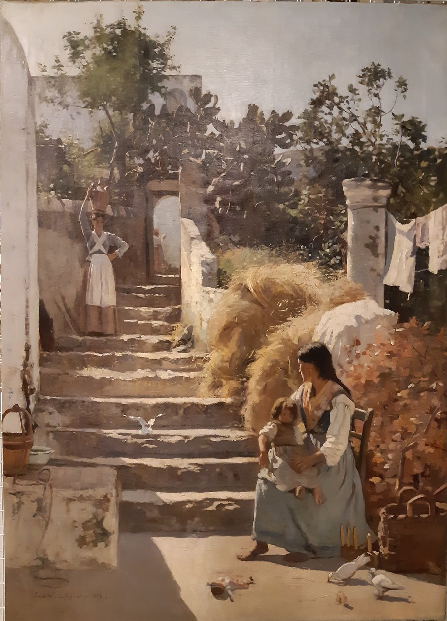 En scene på Capri af Frederick William Jackson
