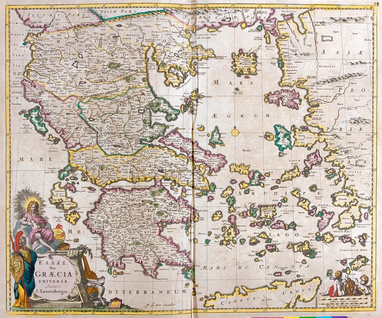 Kort over Grækenland (radering af Frederick de Wit