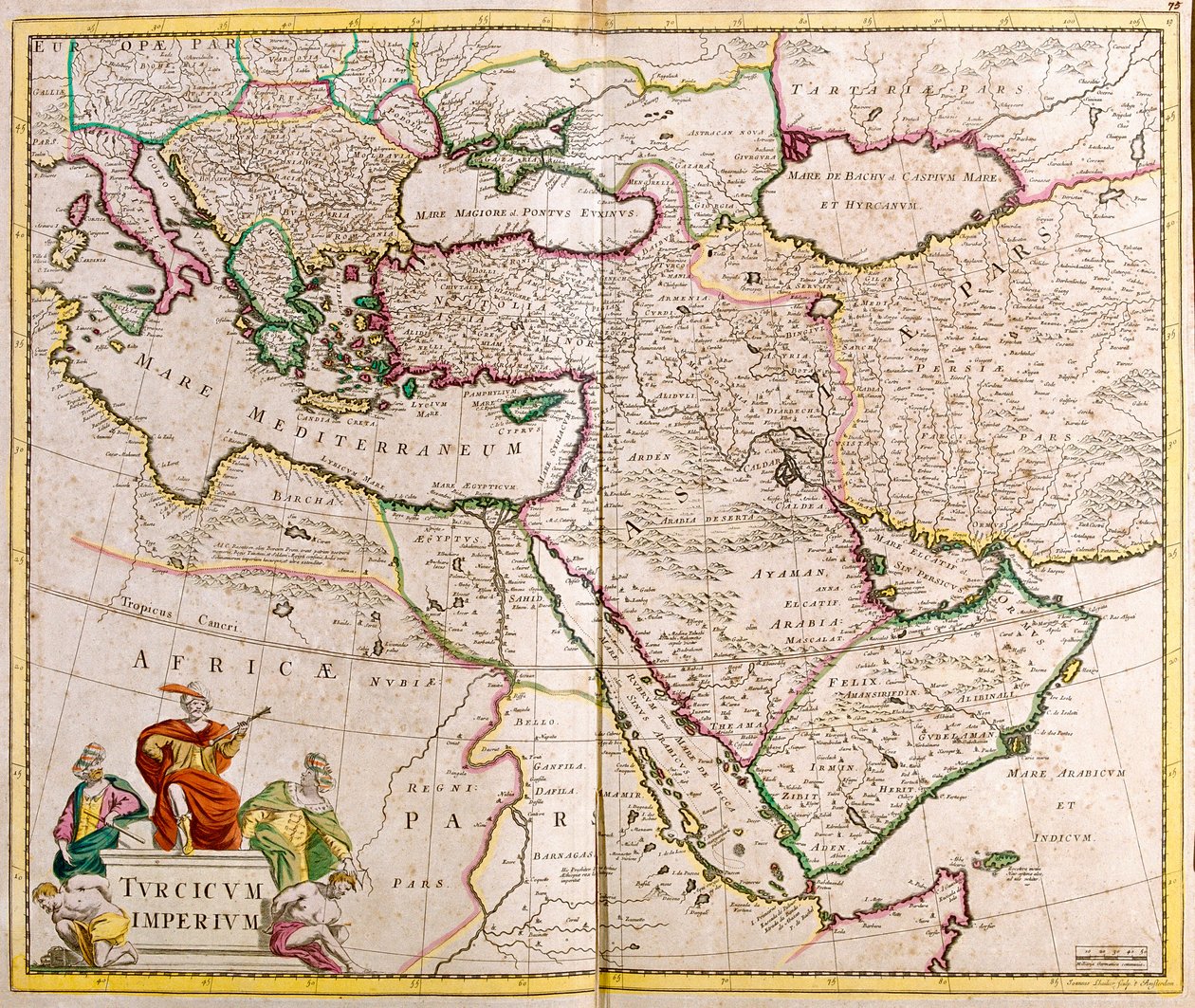 Kort over det tyrkiske imperium (radering af Frederick de Wit