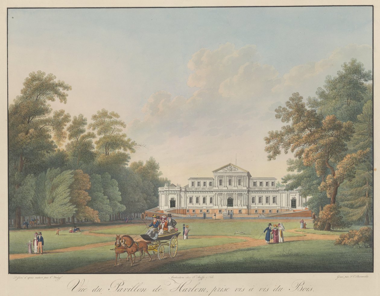Udsigt over Harlem Pavilion, set fra skoven af Frederik Christiaan Bierweiler