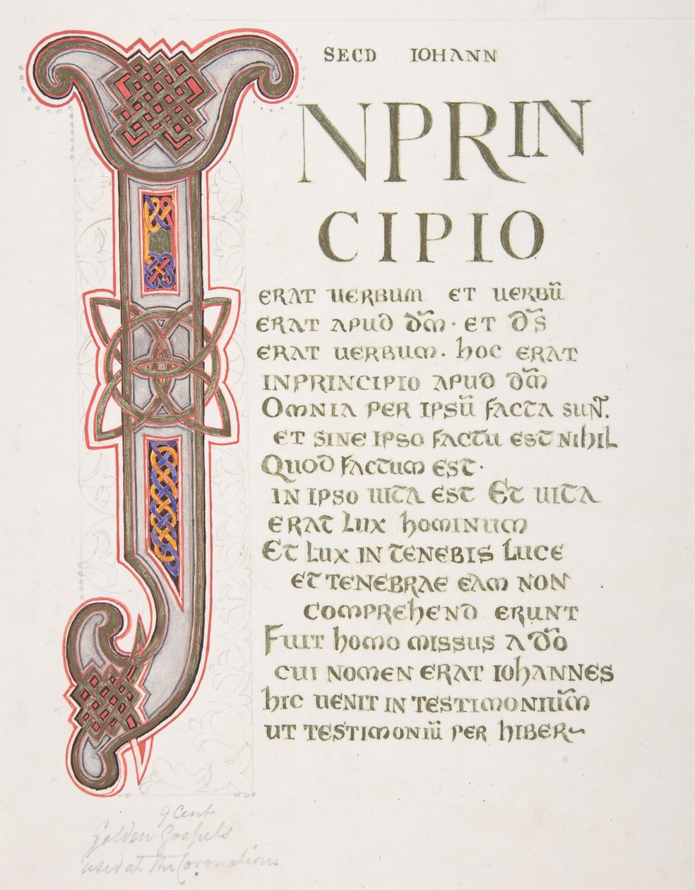 Oplyst Blad med Initial I, 1830-62. af Freeman Gage Delamotte