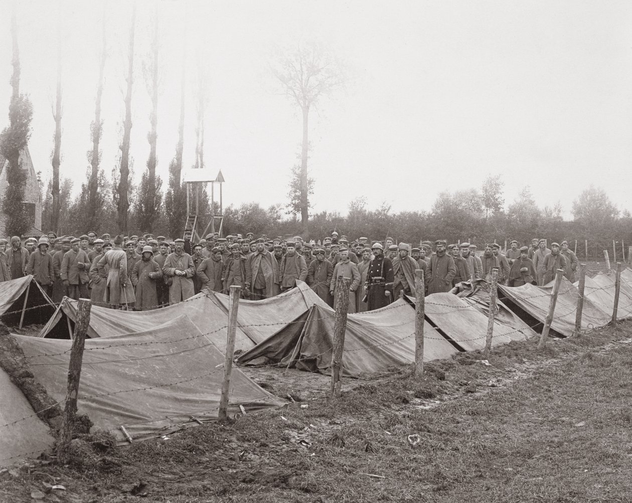 Tyske fanger i Reigersvliet på den belgiske front, 6. marts 1918 af French Photographer