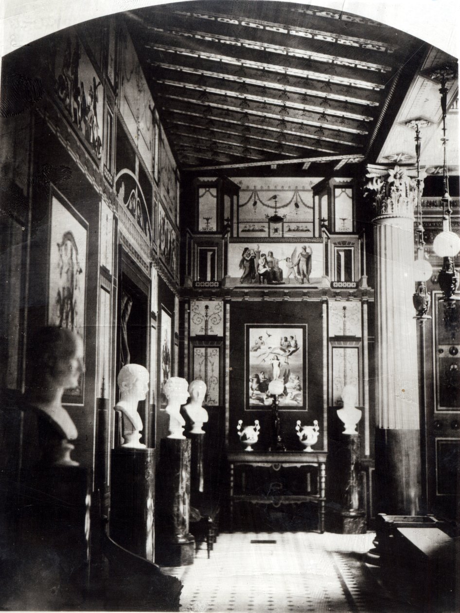 Interiør af Prins Napoleons Palais Pompeian af French Photographer