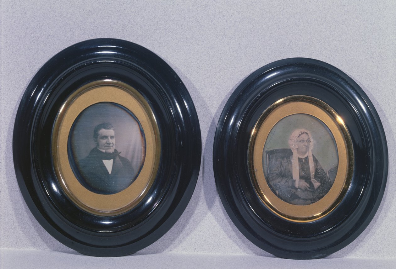 Mor og far til Louis Pasteur (1822-95), ca. 1840-50 (daguerreotypi) af French Photographer
