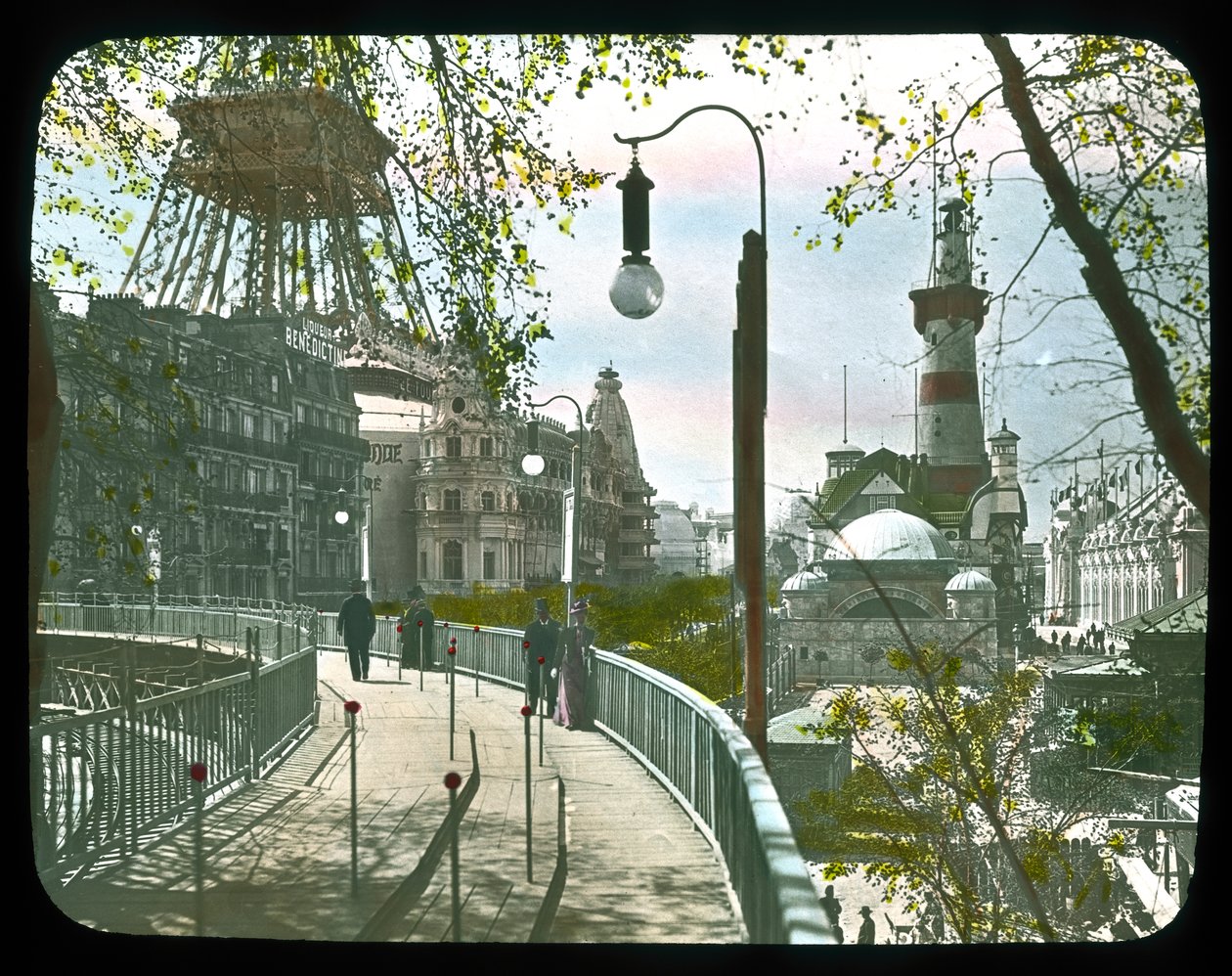 Paris-udstilling: Moving Sidewalk, 1900 (lanternerutsjebane) af French Photographer