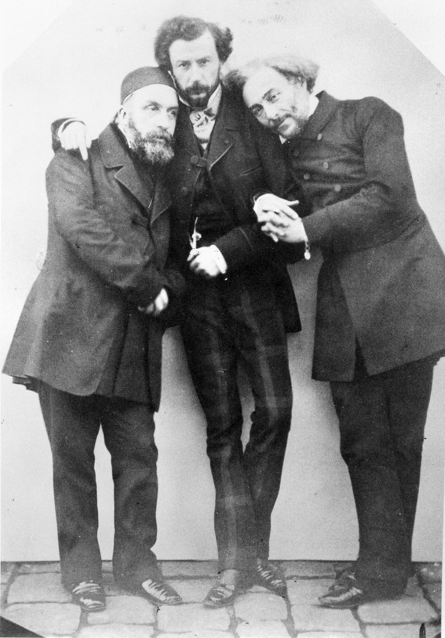 Portræt af Charles Lambert-Bey (1804-64), Maxime Du Camp (1822-94) og Louis Jourdan (L. til R.) af French Photographer
