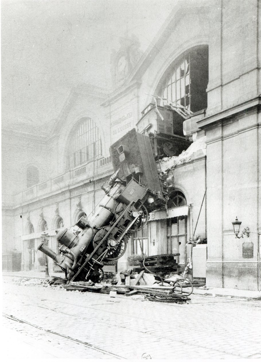 Togulykke ved Gare Montparnasse i Paris den 22. oktober 1895 af French Photographer