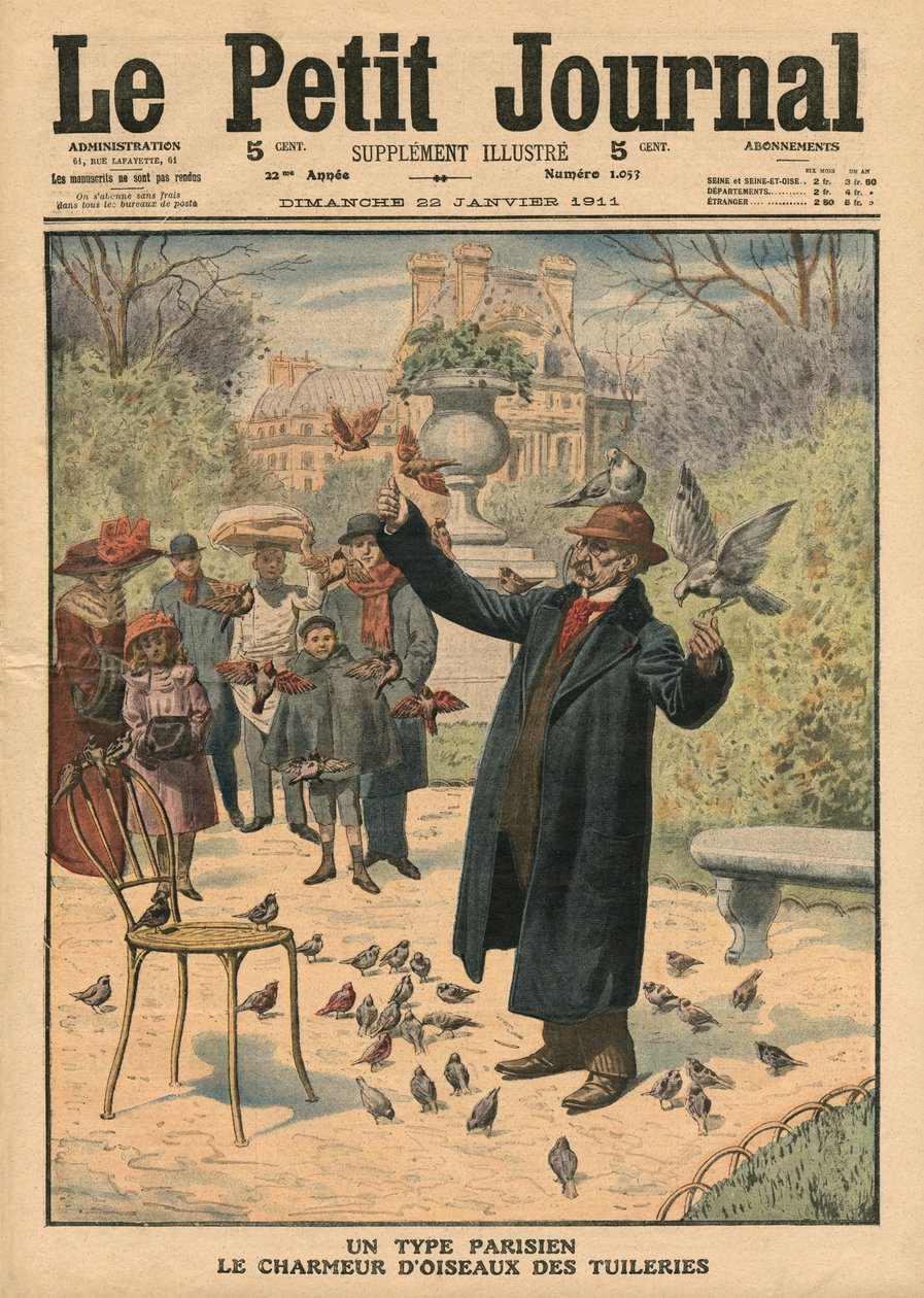 En parisisk type, Tuileriernes fugletæmmer, illustration fra 