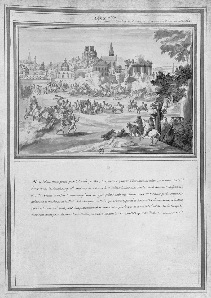 Slaget ved Porte Sainte-Antoine, 2. juli 1652 af French School