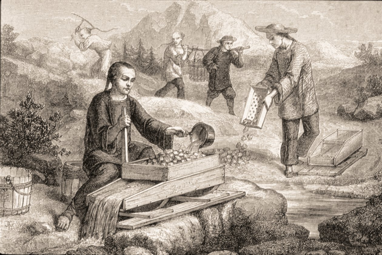 Guldprospektering i Californien i 1860