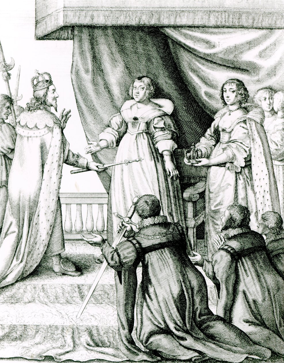 Karl I fik overdraget scepter og krone af French School