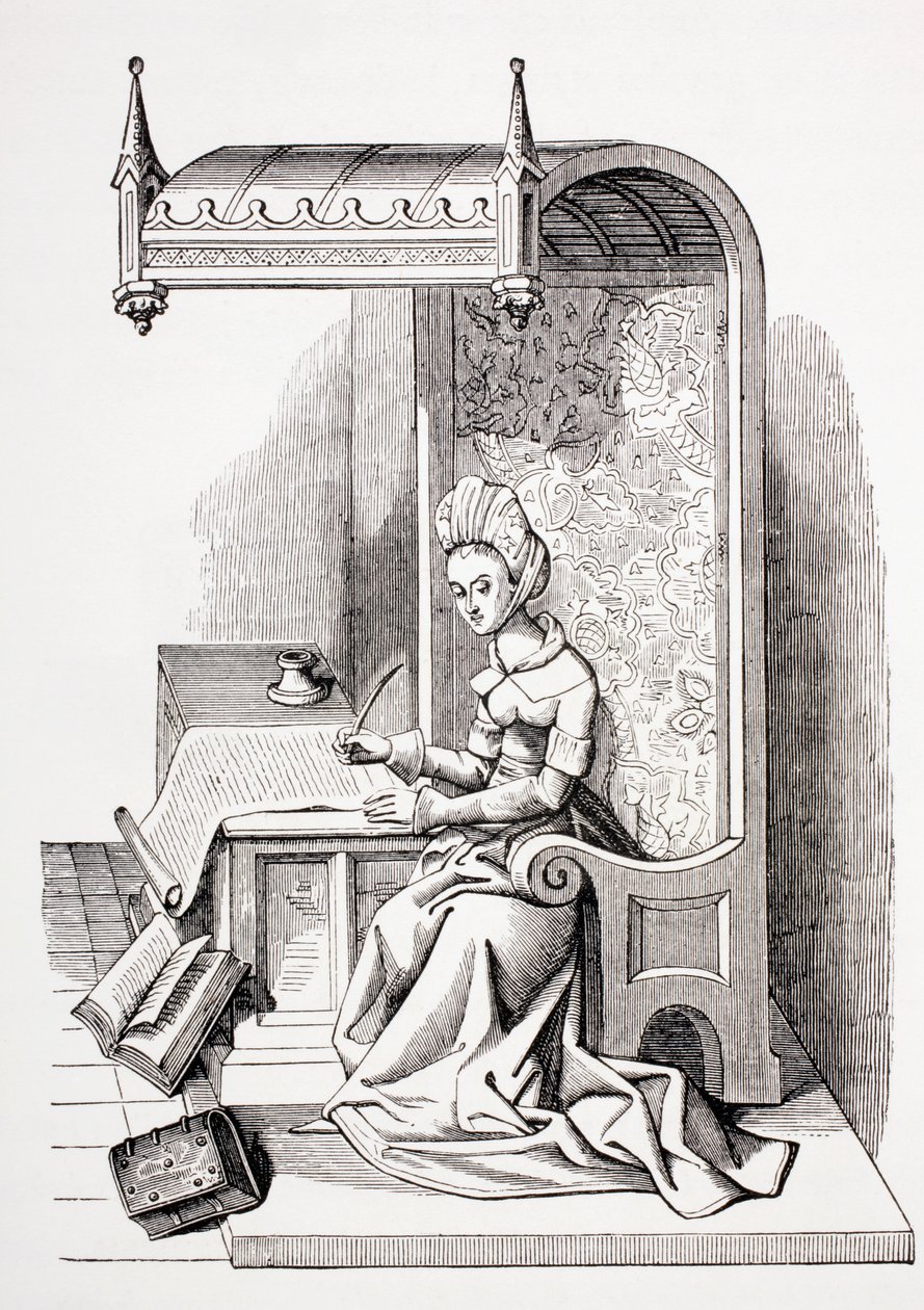 Christine de Pisan, 1873 af French School