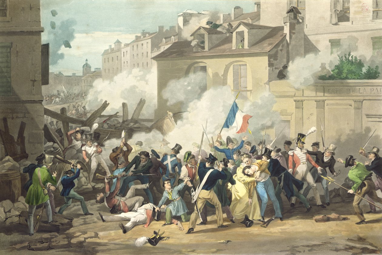 Forsvar af en barrikade, 29. juli 1830 af French School