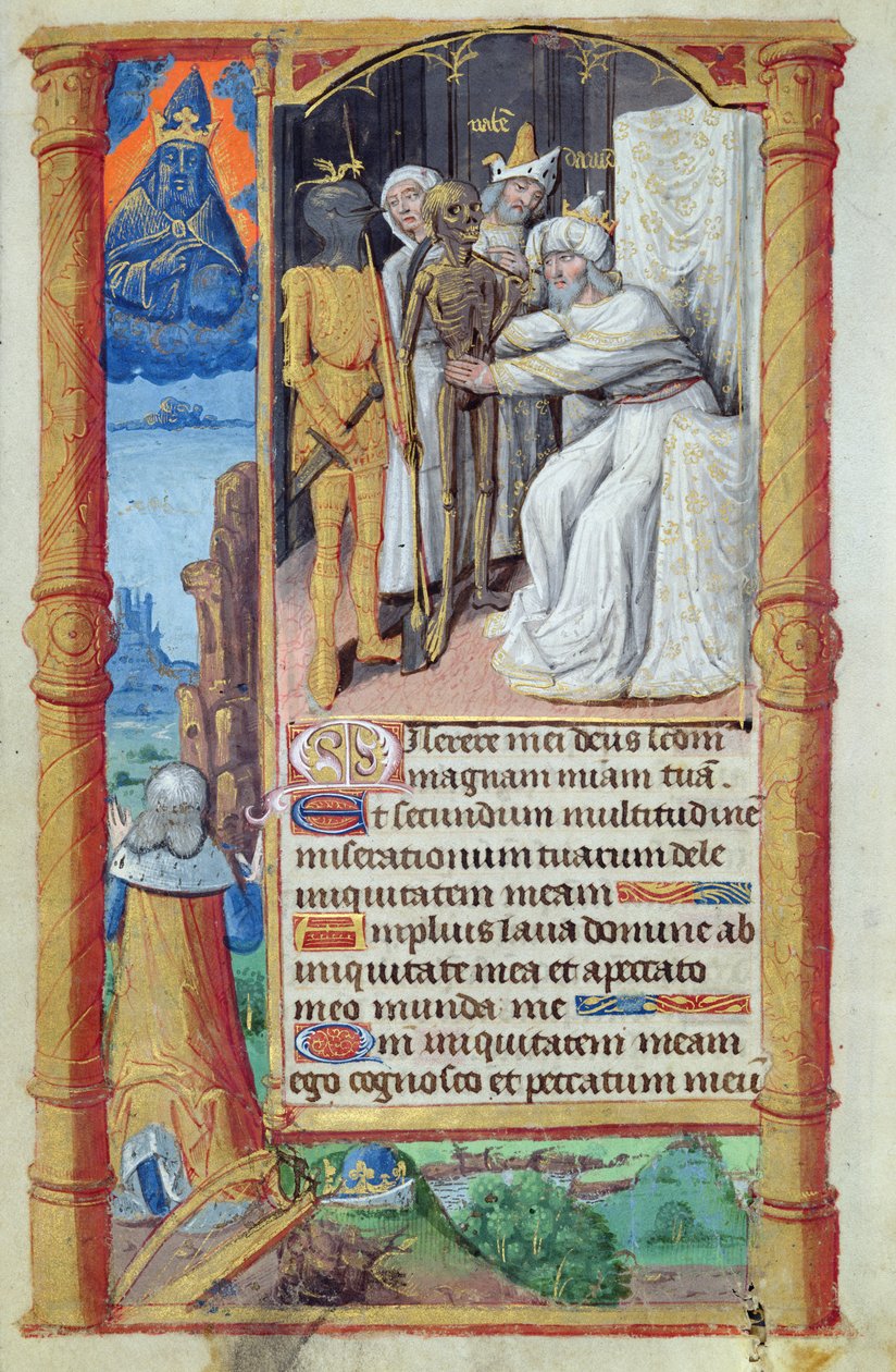 Fol.52v Davids død, fra Heures a l