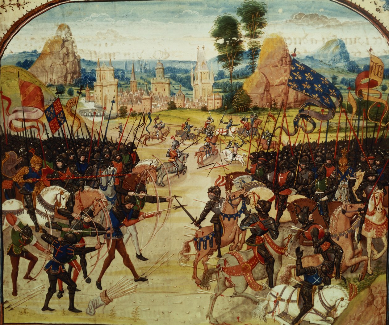 Fr 2643 f.207 Slaget ved Poitiers, 1356, fra Froissarts Krønike af French School