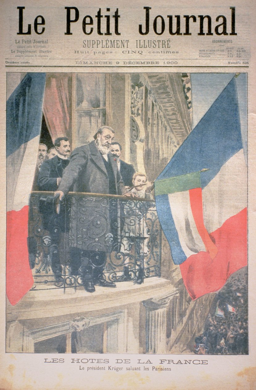 Franske værter: Præsident Kruger hilser pariserne, forside af Le Petit Journal, 9. december 1900 (se også 116064) af French School