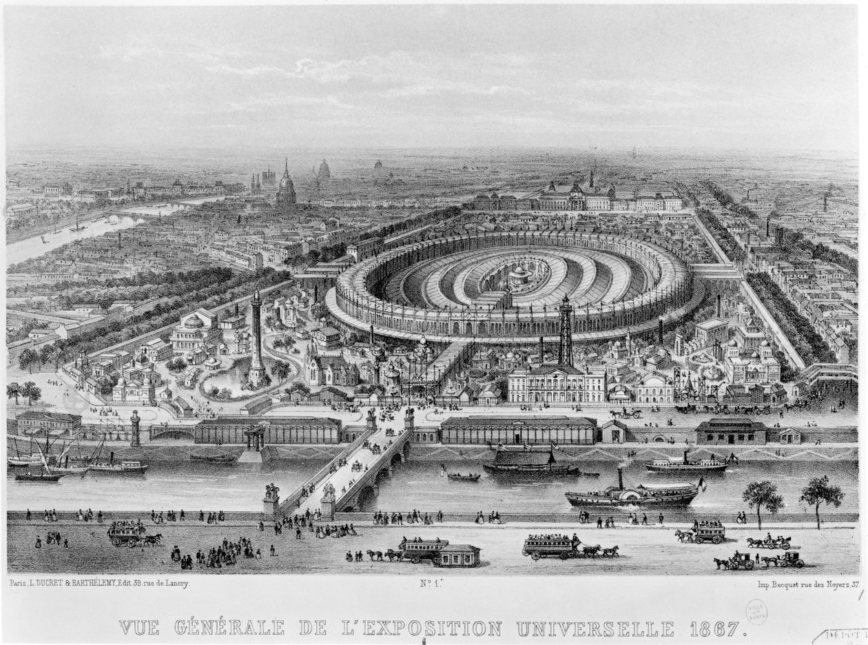 Generelt syn på Exposition Universelle, Paris i 1867 af French School