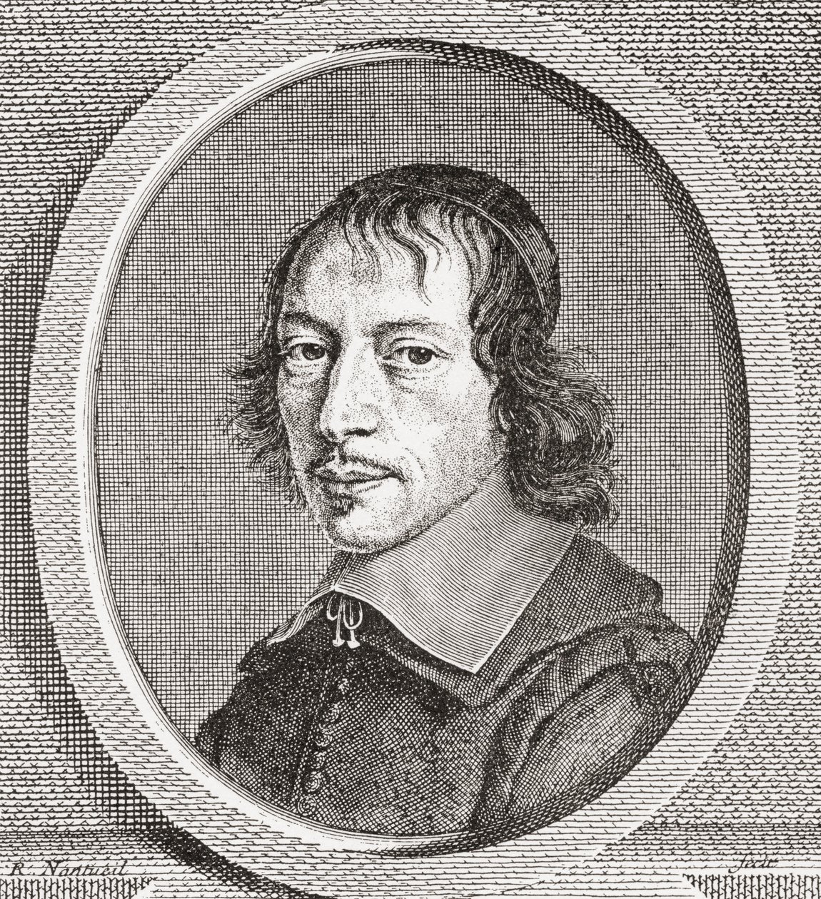 Gilles Ménage, 1613 1692. Fransk lærd fra det 17. århundrede. Fra Les Heures Libres udgivet 1908. af French School