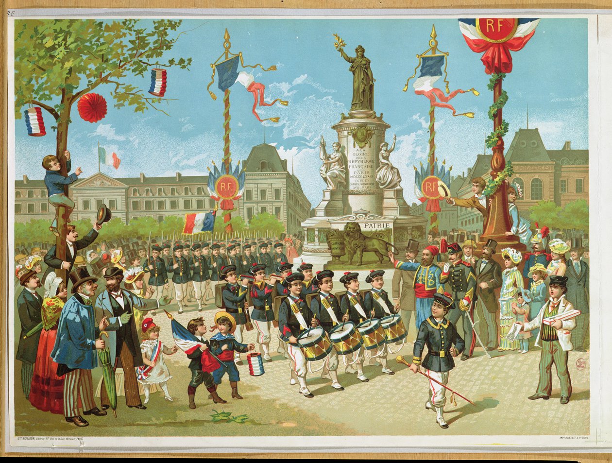 marts-fortid på Place de la Republique, 14. juli 1880 af French School