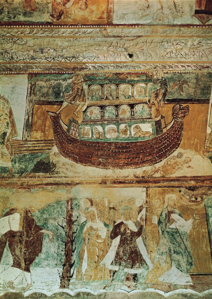 Noas ark under syndfloden, ca. 1100 af French School