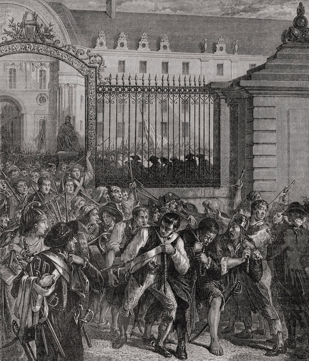 Plyndring af Invalides Armoury, 14. juli 1789 af French School