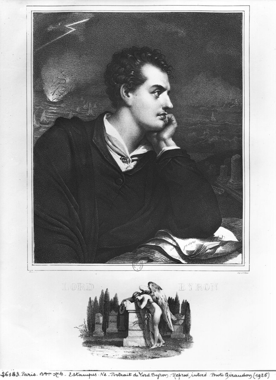 Portræt af Lord Byron (1788-1824) af French School