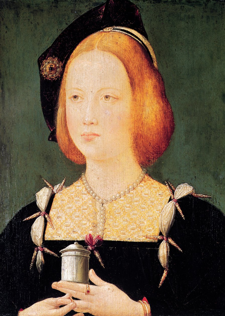 Portræt af Maria af England (1496-1533) kone til Ludvig XII (1494-1533) ca. 1514 af French School