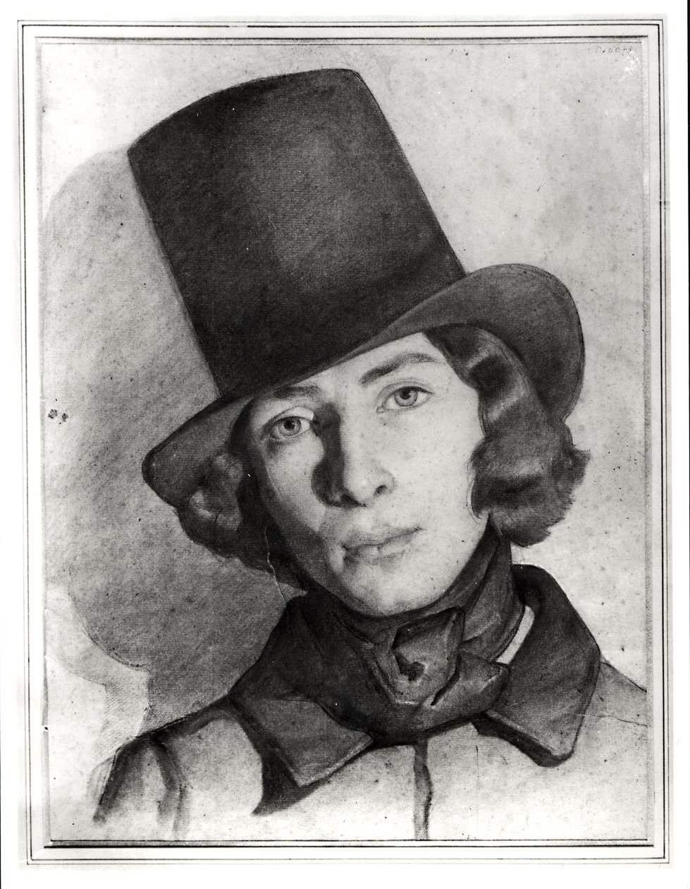 Portræt af Maurice Sand (1823-89) (gouache og pierre noire på papir) af French School