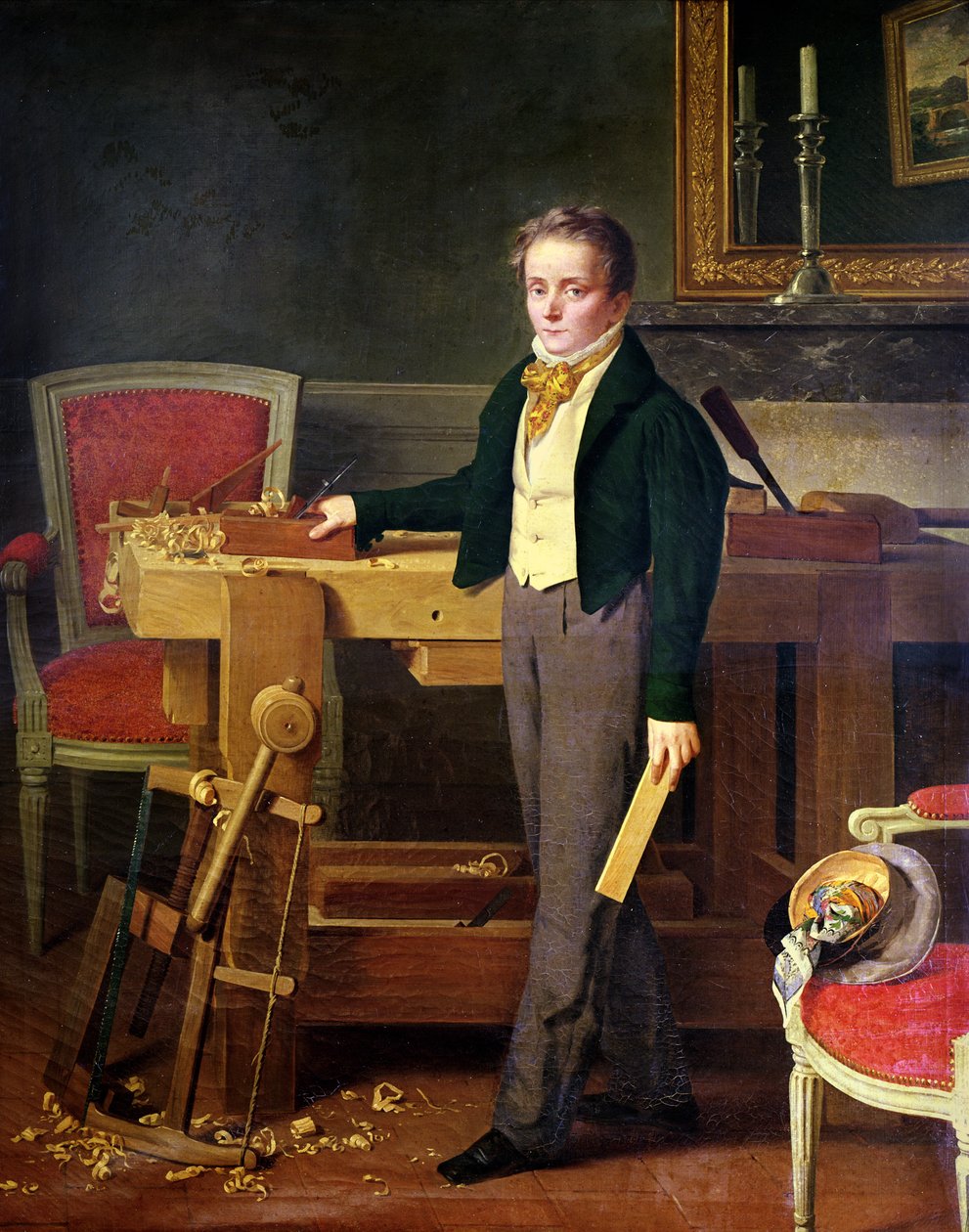 Portræt formodes at være Alfred de La Chaussee af French School
